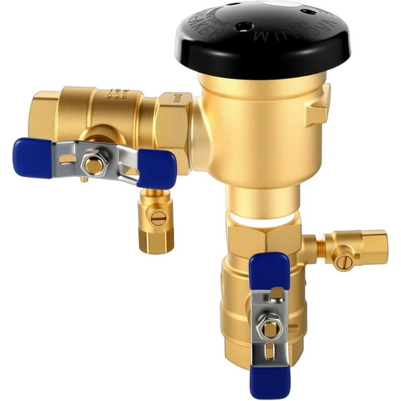 34-720A 3/4" 720A Brass Pressure Vacuum Breaker Assembly for Water Lines Valve Assembly Max 400 PSI Backflow Preventer Valve to Maintain Plumbing System Integrity (Blue)