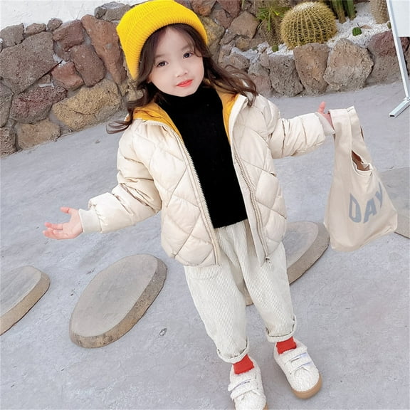 Toddler Baby Winter Coats Cute Hood Jackets Warm Outwear Puffer Jacket Fall Baby Boy Girl Outfit for Toddler Baby Boys Girls 1-2 Years