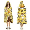 thumbnail image 6 of Gudetama Hooded Blanket Poncho, Wearable Hooded Blanket Cozy Soft Warm Plush Fleece Blanket for Adult Women Men, 6 of 7