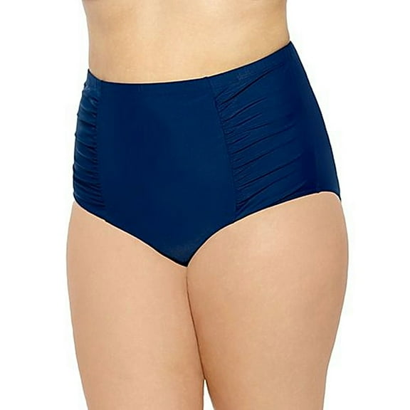 Costa Del Sol Navy High-Waist Tummy Control Bikini Hipster Bottom Swimwear Plus Size 3X