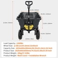 thumbnail image 2 of Riedhoff Garden Dump Cart, Tow Behind, 2-in-1 Convertible Handle ,13" Wheels, Black, 2 of 9
