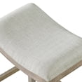 thumbnail image 5 of ROME + OAK Parker 26" Backless Saddle Kitchen Counter Stool, Oak, Grey Upholstery, 4 Pack, 5 of 12