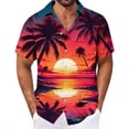 thumbnail image 2 of Men's Hawaiian Print Button-Front Turtleneck Pullover Shirt with Pockets, Loose Fit Long Sleeve Casual Top for Daily Wear and Outdoor Activities, 2 of 6