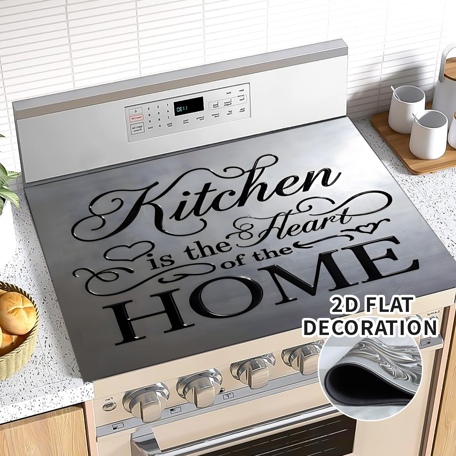 Stove Cover & Stove Top Cover for Electric and Glass Stoves, Non-Slip Surface Expands Counter Space, 28 x 20 in, Kitchen Use, Diatomaceous Earth