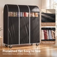 thumbnail image 3 of HOKEEPER Heavy Duty Clothing Rack with Oxford Fabric Cover 450 lbs Capacity Adjustable Garment Rack, Rolling Metal Clothes Rack with Wheels, Commercial Grade No-Gap Zippered Dust Cover, Silver, 3 of 9