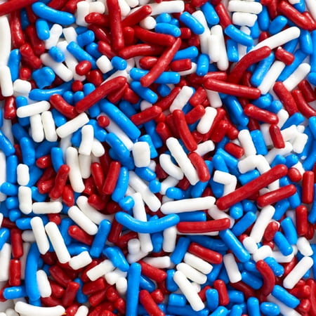 - Red, White, and Blue Jimmies Edible Sprinkles - 16 oz