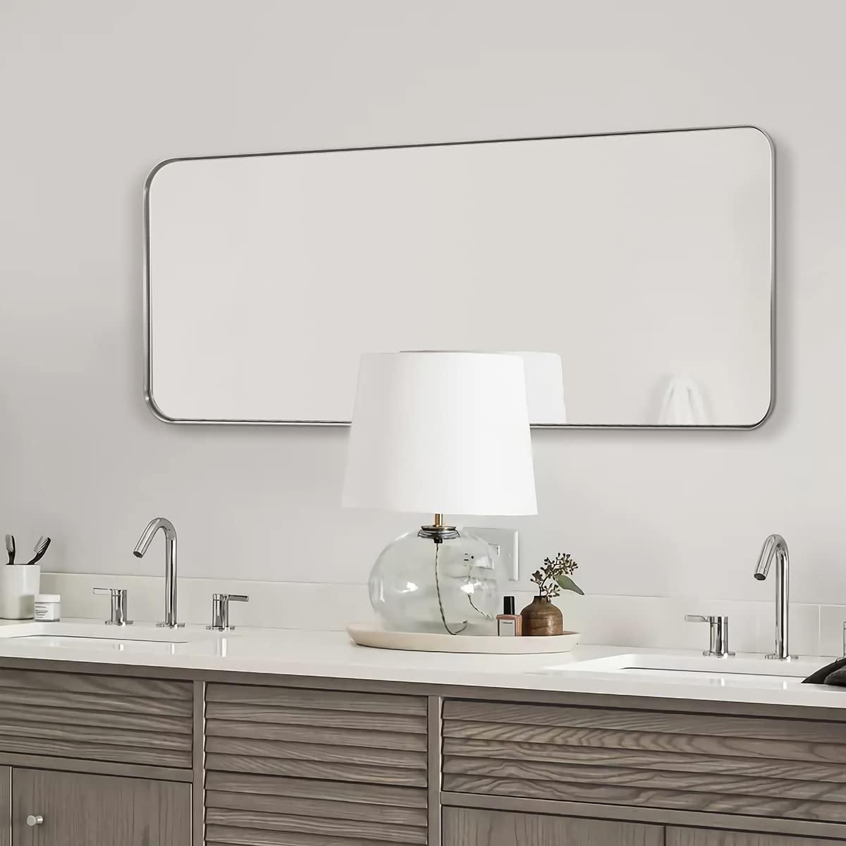 ANDY STAR 18" x 48" Full Length Mirror, Brushed Nickel Full Size Body