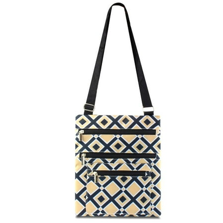 - Lightweight Small Padded Messenger Shoulder Crossbody Strap Bag by Zodaca for Work Shopping Traveling - Khaki/Black Times Square