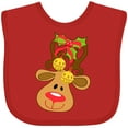 thumbnail image 3 of Inktastic Cute Christmas Reindeer with Bells Boys or Girls Baby Bib, 3 of 4