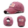 thumbnail image 5 of Grandest Birch Random colors 3PCS Unisex Vintage American National Flag Ripped Anti UV Ponytail Hat Baseball Cap, 5 of 10