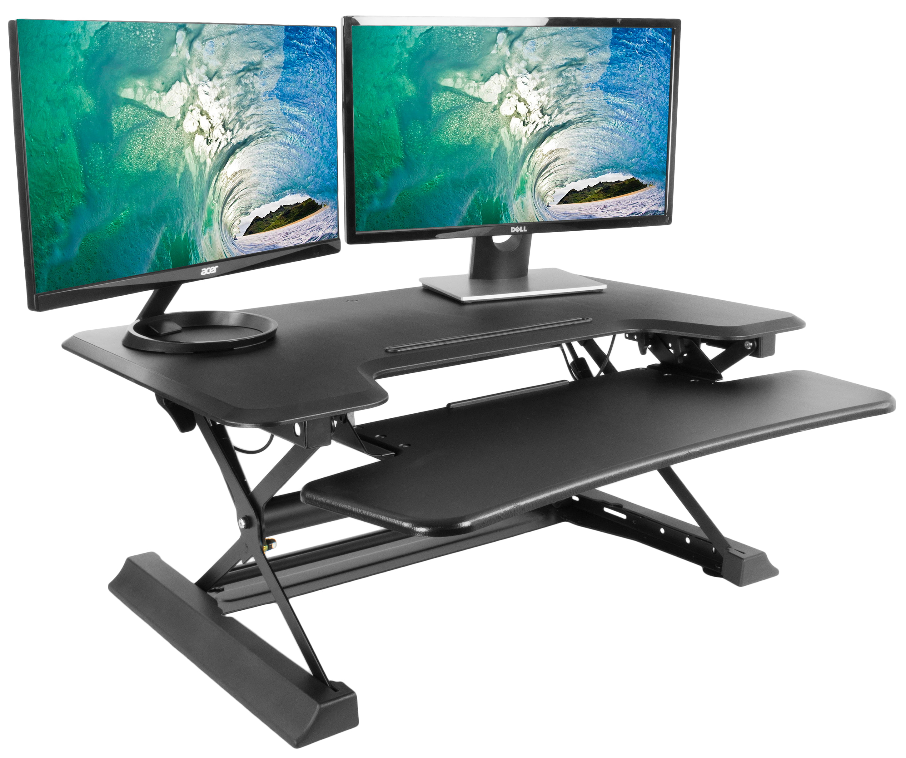 Vivo Black Height Adjustable 36 Wide Standing Desk Sit To Stand