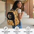 thumbnail image 6 of Jeiento Kids School Backpack for Girls, Water-Resistant Polyester 17 Inch Large Capacity Bookbag with Adjustable Straps, Honeycomb Bee Daypack for Elementary School, Short Trips, Daily Use, 6 of 7