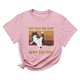 thumbnail image 1 of Moda Mujer Impresión O-cuello Camiseta Manga corta Casual Tee Tops Blusa Fridja  gope601, 1 of 5