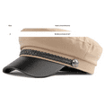 thumbnail image 3 of BLOCLOALO Cadet Army Cap Military Style Leather Brim Flat Top Cap for Unisex Basic Baseball Hat Black A, 3 of 3