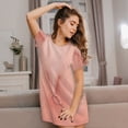 thumbnail image 3 of Honeii Pig'S Tail Print Women's Loose Short Sleeve Nightgown, Soft Cotton Sleepwear, Comfy Loose Fit Pajama Dress for Sleep and Lounge, 3 of 6
