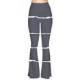 thumbnail image 6 of Summer Saving Clearance! Zpanxa Yoga Pants Women, Women Tight Fitting Hip Hugging Shapewear Striped Flared Pants Yoga Pants Black L M, 6 of 7
