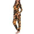 thumbnail image 2 of FKELYI Black Cat Women Pajamas Size M Comfy Halloween Pumpkin Party Nightwear for Women Sleepwear Loose Adult Pajamas Women,2 Packs, 2 of 5