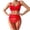 Red, variant on Womens Garter Lingerie Two Piece Set Underwire Bra Cutout Panty Strappy Soft Stretch Plus Size Romantic Date Nights Sleepwear