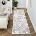 thumbnail image 4 of DEXDE 2x6 Runner Rug Washable Modern Abstract Non Slip Low Pile Throw Rugs Soft Indoor Carpet for Hallway Kitchen Bedroom Bathroom Laundry Entrance,Blue Bedside Living Room, Gray, 4 of 8