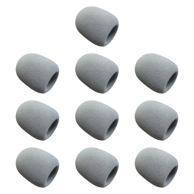funtasica 10Pcs Handheld Microphone Cover Sturdy for Speeches Conference Rooms Parties Gray