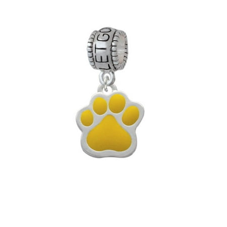 Large Yellow Paw - Let Go Let God Charm Bead