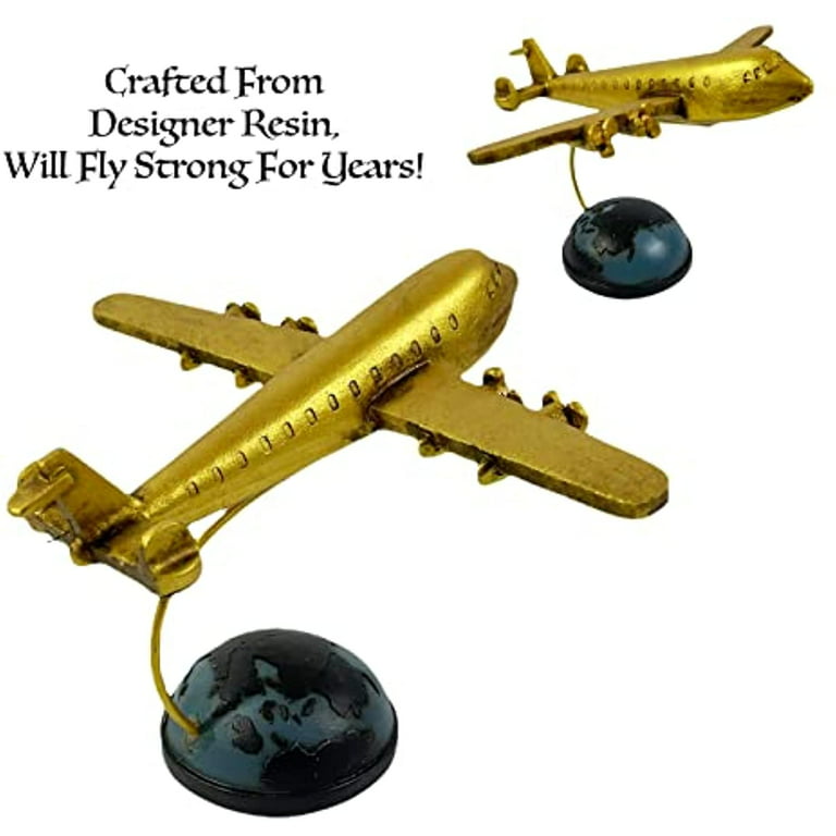 Urbalabs Model Airplane Office Desk Decor Retro Hand Cast Gold ...