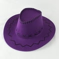 thumbnail image 2 of AWZXDE Children's Hat for Outdoor Kids Hat Wide Brim Denim Cowboy Hat Sun with Concave Toddler Hat for Fall and Summer Prairie Style Casual Wear Purple,One Size, 2 of 3