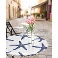 thumbnail image 6 of Watercolor Marine Starfish on White Fitted Round Tablecloths Elastic Edged Table Covers 45"-54",Seamless Blue Ocean Life Waterproof Dining Room Kitchen Table Cloth for Holiday Party Tables Decor, 6 of 8
