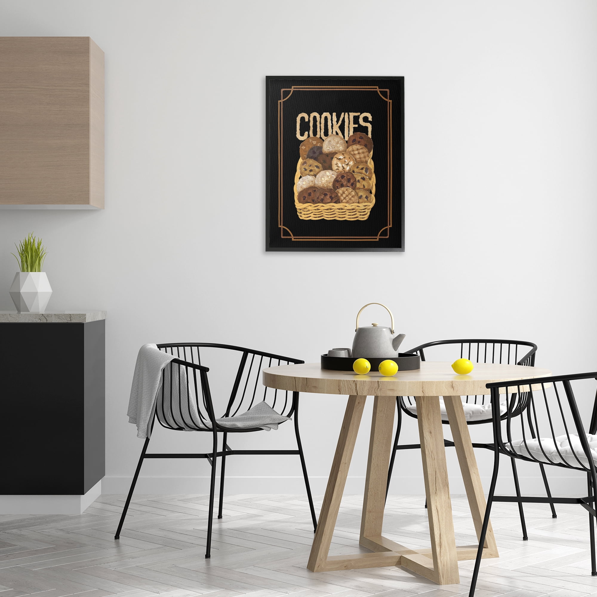 Stupell Industries Assorted Cookie Basket Food & Beverage Painting Black Framed Art Print Wall Art, 24 x 30