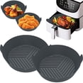 thumbnail image 1 of 2 Pcs Pot en Silicone pour Friteuse à Air Chaud avec Poignée Doublure Réutilisable pour Friteuse à Air Panier en Silicone pour Friteuse à Air 7.87 Pouces Accessoires de Cuisson pour Friteuse à Air Remplacement pour Four à Friteuse à Air, 1 of 11