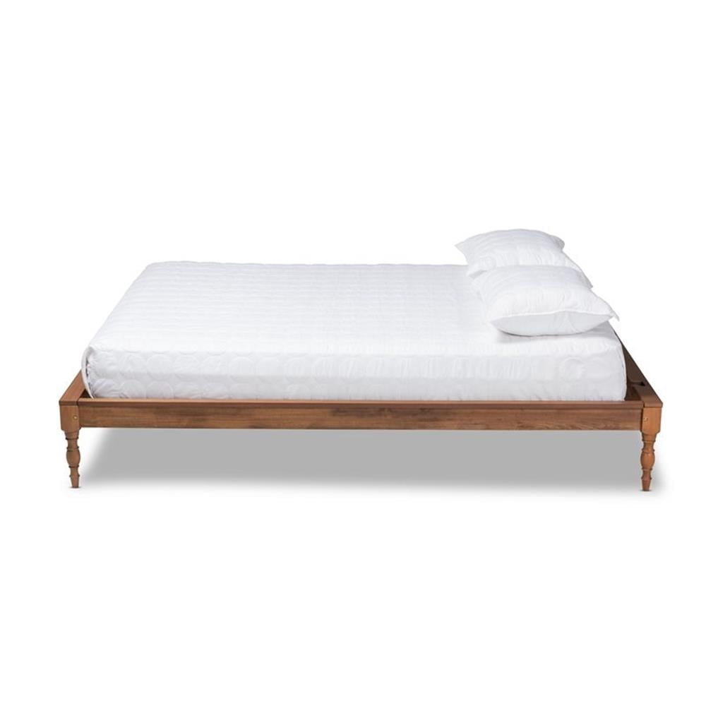 Pemberly Row Modern King Size Ash Brown Finished Wood Bed Frame