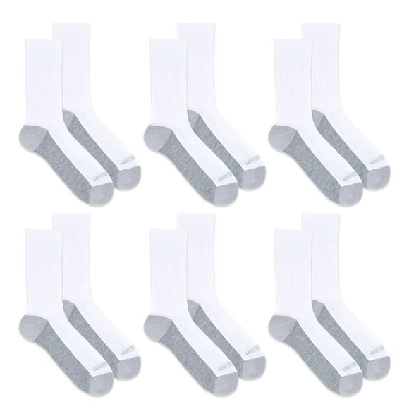 Fruit of the Loom Men's Dual Defense Crew Socks 6 Pair, Men's Crew Socks 6 Pair