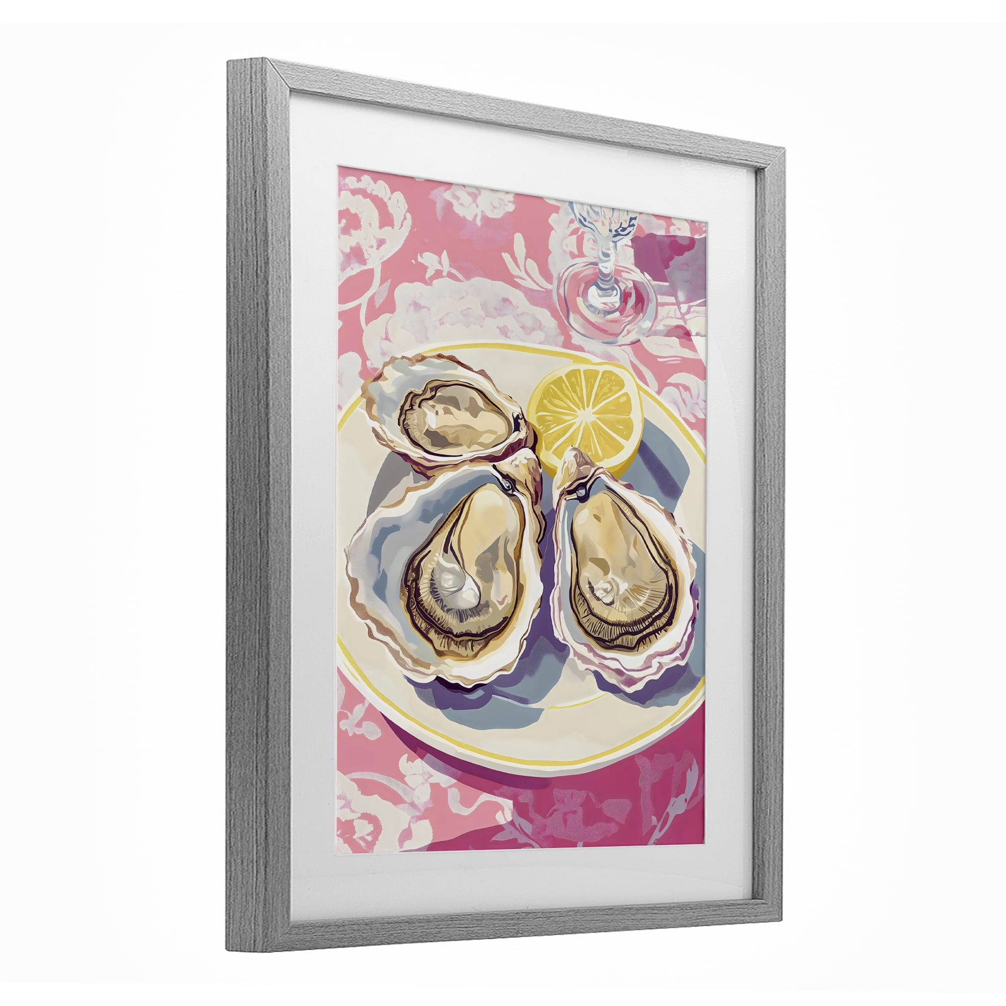 Stupell Industries Plated Oysters & Lemons Gray Framed Print Under Glass, design by The Prints Vibe