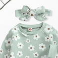thumbnail image 4 of mgoYE Baby Girl Clothes 3 Months Ruffle Romper Toddler Girl Floral Cotton Pant Sets Girls Clothing Outfit(Green,3-6 Months), 4 of 5