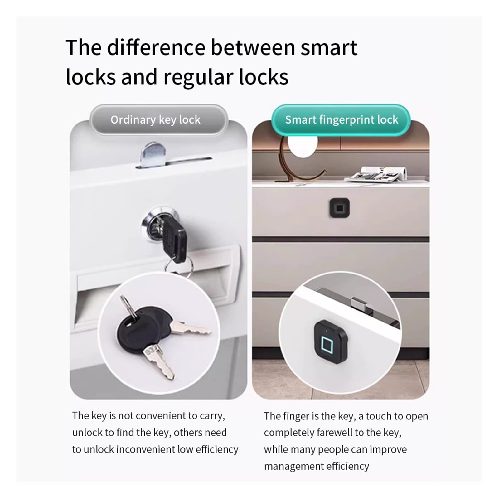 Smart Card Lock Drawer Cabinet Biometric Fingerprint Lock Home Keyless Electronic Lock Secure ,Keyless Entry Deadbolt