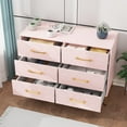 thumbnail image 6 of TROPOW Dressers & Chests of Drawers,6 Drawers Dresser for Bedroom, TV Stand Dressers Chest of Drawers for Living Room Hallway Entryway, Pink, 6 of 8