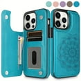 thumbnail image 1 of Mandala Flower Pattern PU Leather Phone Case - Stylish Protective Cover with Card Slot, Magnetic Back, and Precise Cutouts - Compatible with iPhone 15, 14, 13, 12 Mini, 11 Pro, X, XS Max, XR, 8, 7 Plu, 1 of 5