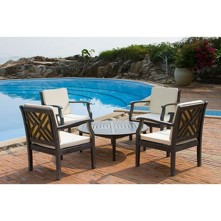 Anaheim 3 Piece Set - Safavieh Outdoor Living Collection Anaheim 5-Piece Outdoor Living Set, Ash Grey