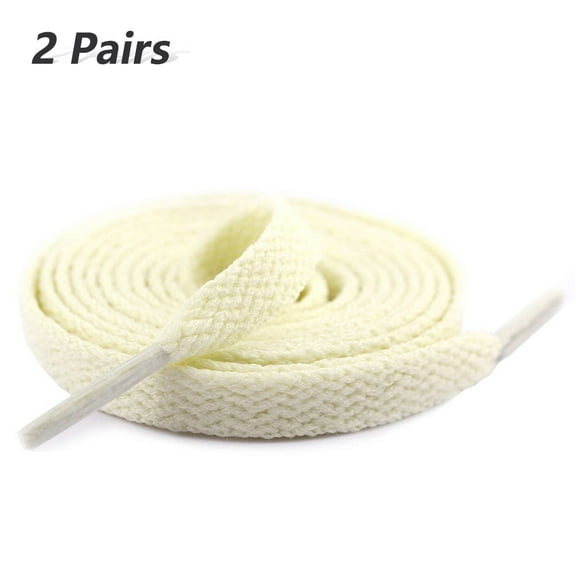 2 Pair Flat Shoe Laces for Sneakers, 29 Colors Shoelaces for Sneakers, Athletic Shoelaces in 6 Different Lengths, beige, 39" / 100cm