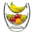 thumbnail image 1 of Estante De La Cesta De Fruta De 2 Niveles Soporte Del Estante Alambre De Metal Hamaca De La Fruta Estante De La Fruta Macarena Tazón de fuente de la cesta de fruta del metal, 1 of 8