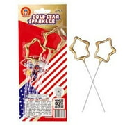 King of Sparklers 5-inch Star Sparklers Gold Coated wedding party cake celebration (Pack of 16)