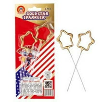 King of Sparklers 5-inch Star Sparklers Gold Coated wedding party cake celebration (Pack of 4)