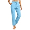 thumbnail image 2 of Women's Lightweight Yoga Pants with Pockets, Elastic Drawstring Waist Loose Straight Leg, Casual Lounge Athletic Pants for Women, Workout Running Fitness Hiking, Womens Pants, 2 of 9