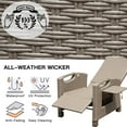 thumbnail image 3 of TOTAL Outdoor Reclining Chairs with Extended Footrest, Adjustable Patio Wicker Lounge Recliner up to 150° with Flip Side Table, Thickness Cushions for Indoor & Outdoor,Beige, 3 of 7