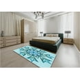 thumbnail image 5 of Ahgly Company Machine Washable Indoor Rectangle Transitional Tron Blue Area Rugs, 7' x 10', 5 of 7