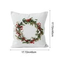 thumbnail image 3 of Hvmvliv 18x18 Inch Holiday Pillow Cover Featuring Christmas Wreath And Bells Traditional Red And Green Colors Sofa Couch Cover Multicolor, 3 of 6