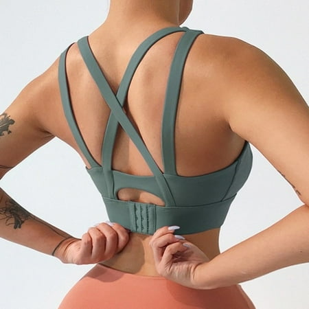 

ANXINDABX Cloud Hide Plus Size Yoga Bra Back Sport Top for Women Fitness Push up Gym Workout Running Shirt Shockproof Athletic Vest