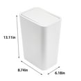 thumbnail image 3 of AuroraX White Bathroom Trash Can with Press Top Lid Rectangle Odor Seal Affordable Luxury 2.2 Gallon 2 Pcs Trash Bin Plastic Modern for Bathroom Bedroom Office, 3 of 7