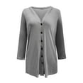 thumbnail image 3 of CAICJ98 Womens Cardigan Women's Long Sleeve Open Front Hoodie Knit Sweater Cardigan Outwear Gray,M, 3 of 5