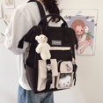 thumbnail image 4 of Women Fashion Contrast Color Backpack Travel School Large Cute Knapsack (Green), 4 of 9